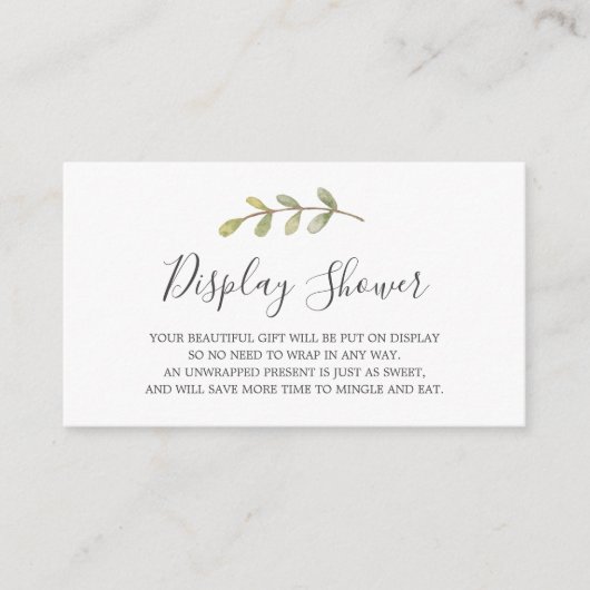 Baby shower-invoegkaart weergeven informatiekaartje (Voorkant)