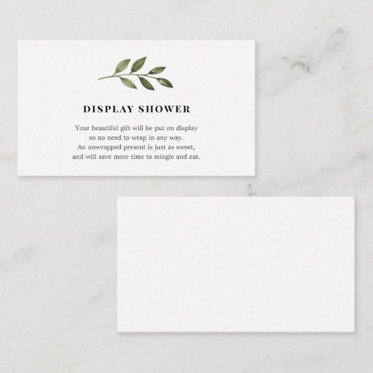 Baby shower-invoegkaart weergeven informatiekaartje (Voorkant / Achterkant)