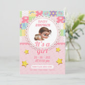 Baby shower is een meisje. kaart (Staand voorkant)