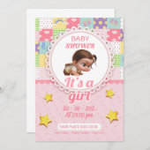 Baby shower is een meisje. kaart (Voorkant / Achterkant)