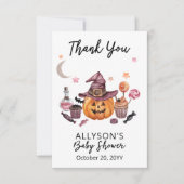 Baby shower Jack-O-Lantern Halloween Bedankkaart (Voorkant)