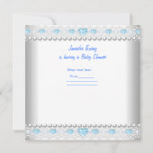 Baby Shower Jongen Baby Blauwe Paraplu Kaart (Achterkant)
