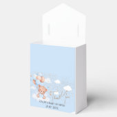 Baby shower jongen blauw licht teddybeer Favor Box Bedankdoosjes (Geopend)