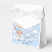Baby shower jongen blauw licht teddybeer Favor Box Bedankdoosjes (Voorkant Zijde)