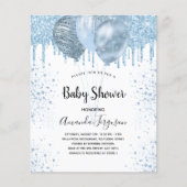 Baby shower jongen blauwe ballonnen (Voorkant)