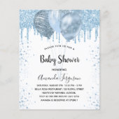 Baby shower jongen blauwe ballonnen flyer (Voorkant)