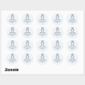 Baby Shower Jongen Blauwe Beer Retouradres Ronde Sticker (Vel)