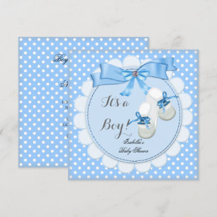Baby Shower Jongen Blauwe Cute Blauwe Booties scho Kaart