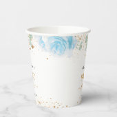 Baby shower jongen blauwe florale eucalyptus papieren bekers (Links)