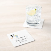 Baby shower Jongen blauwe witte ooievaar Kartonnen Onderzetters (Insitu)