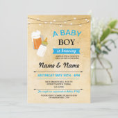baby shower jongen die bier brouwen Blue Rustic In Kaart (Staand voorkant)