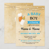 baby shower jongen die bier brouwen Blue Rustic In Kaart (Voorkant / Achterkant)