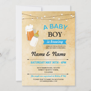 baby shower jongen die bier brouwen Blue Rustic In Kaart