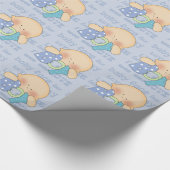 Baby shower jongen die papier verpakken (Hoek)