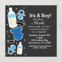 Baby shower Jongen Dingen Blauw & Grijs Modern
