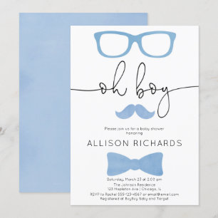 Baby shower jongen, een klein man is onderweg kaart