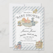 Baby shower jongen  gekookte dieren kaart (Voorkant)