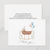 Baby shower jongen Genderneutraal Hartelijk dank Bedankkaart (Voorkant / Achterkant)