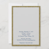 Baby Shower JONGEN, glitters kader, grijs & goud. Kaart (Achterkant)