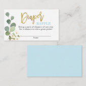 Baby shower jongen groen blauw bloemenluier Raffle Informatiekaartje (Voorkant / Achterkant)