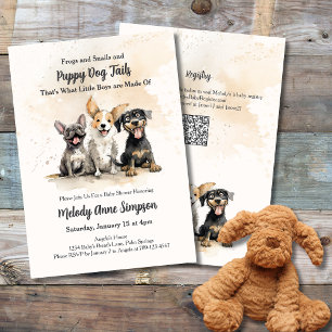 Baby Shower Jongen Hondenstaartjes Kaart