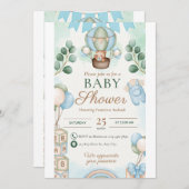Baby shower jongen kaart (Voorkant / Achterkant)