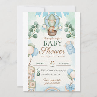 Baby shower jongen kaart