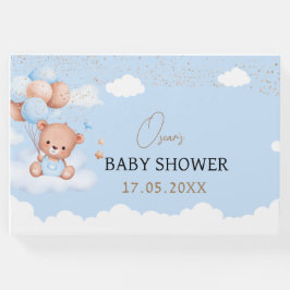 Baby shower jongen knuffel beer gastenboek