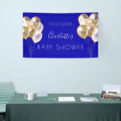 Baby shower jongen koninklijk blauw goudballon spandoek (Beurs)