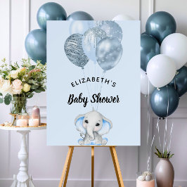 Baby shower jongen lichtblauwe olifantenballonnen
