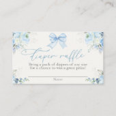 Baby shower Jongen Luier Raffle Kaart met boog (Voorkant)