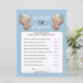 Baby Shower jongen Mama of Papa Heet Lucht Ballon Kaart (Staand voorkant)