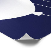 Baby shower jongen marineblauw witte ballonnen naa poster (Hoek)