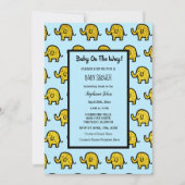 Baby shower Jongen Meisje Olifant Dier Goud Glitte Kaart (Voorkant)