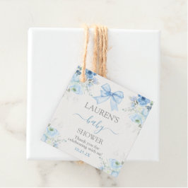 Baby shower Jongen met boog Bedankjes Labels