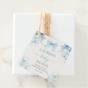 Baby shower Jongen met boog Bedankjes Labels