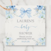 Baby shower Jongen met boog Bedankjes Labels (Voorkant)