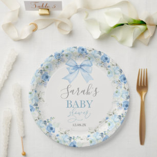 Baby shower Jongen met boog Papieren Bordje
