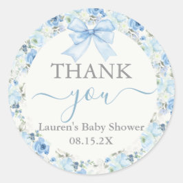 Baby shower Jongen met boog Ronde Sticker