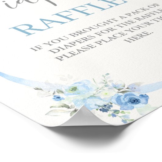 Baby Shower Jongen met strik Poster (Hoek)