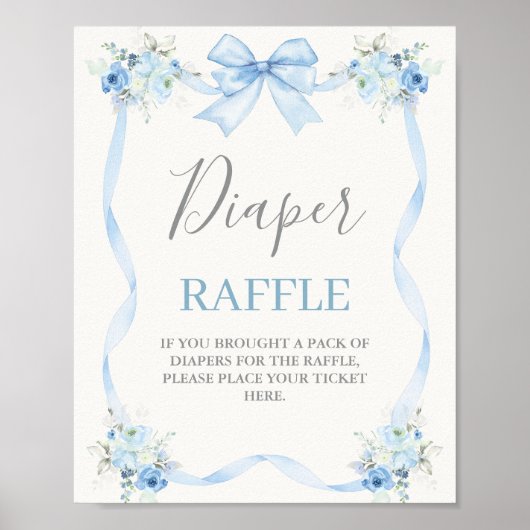 Baby Shower Jongen met strik Poster (Voorkant)