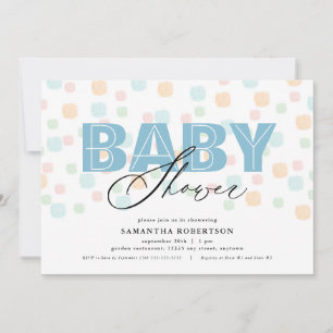 Baby Shower Jongen Modern Pastel Stippen 