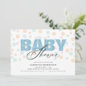 Baby Shower Jongen Modern Pastel Stippen  (Staand voorkant)