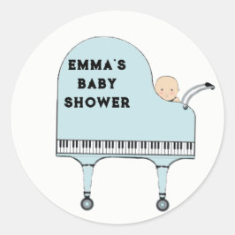 Baby shower Jongen Muziek Thema Ronde Sticker