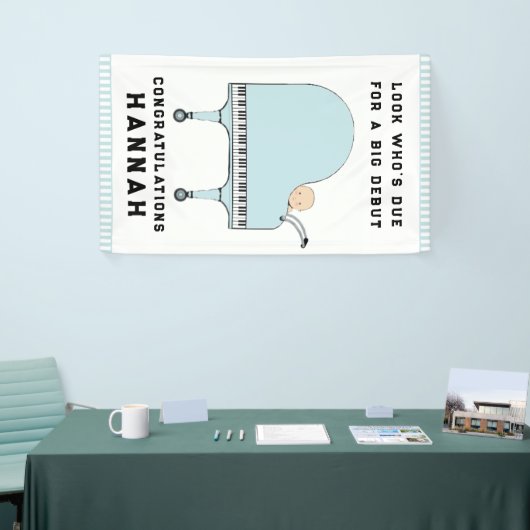 Baby shower Jongen Muziek Thema Spandoek (Beurs)