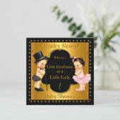 Baby shower jongen of meisje Lt Brunette Kaart (Staand voorkant)