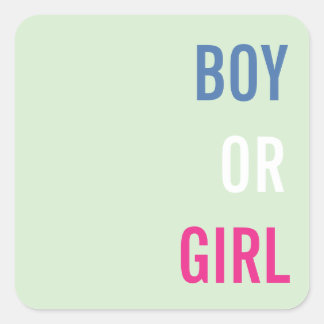 Baby Shower Jongen of Meisje Vierkante Sticker