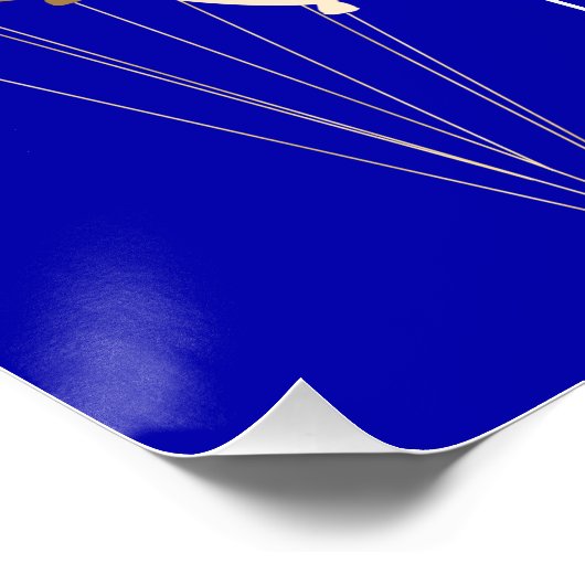 Baby shower jongen royal blue gold ballonnen perfect poster (Hoek)