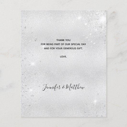 Baby shower jongen teddy beer Silver bedankt (Achterkant)