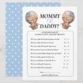 Baby Shower Jongen Teddy Mama Papa Ballon Blauw Kaart (Voorkant / Achterkant)